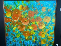 Gary Meyers Signed Acrylic on Canvas Framed Flowers - 2