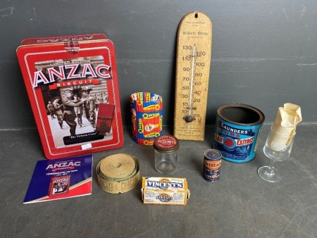 Interesting Lot of Australian Vintage Items - inc Vegemite, Everready, Vincents, Saunders, Brayprint etc