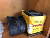 Kodak Brownie Camera in Box + Mens Grooming Kit in Leather Box