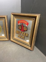 2 Framed Bar Mirrors - Brisbane Bitter Ale and Ballarat Stout - 3