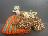 3x Half Doll German Porcelain Cosies