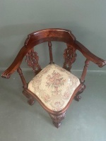 Antique Tapestry Corner Carved Claw & Ball Foot Chair - 4