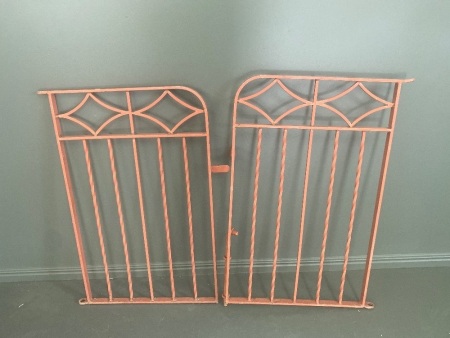 Pair of Swinging Metal Gates with Catch