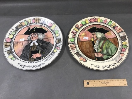 2 Royal Doulton Cabinet Plates - The Parson & The Doctor