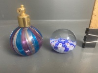 Murano Glass Paperweight and Perfume Bottle