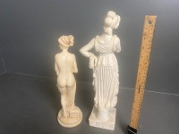 2x Grecian Lady Resin Statues - 3