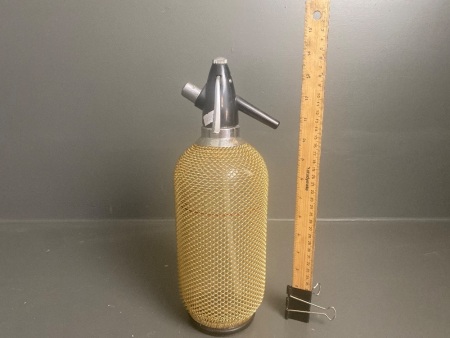 Vintage Gold Meshed Soda Siphon