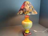 Citrus Porcelain Table Lamp on Speckle Featured Pedestal Base with Floral Shade (Choice Lot 73,74) - 2