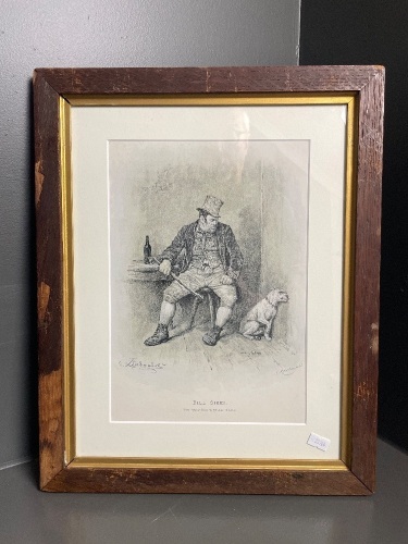 Bill Sikes - Lithograph by Frederick Barnard - Framed and Glazed