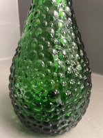 Emerald green bubble glass Italian Genie Bottle  - 3