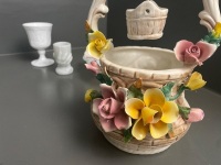 Milk glass collection and Italian wishing well - 2