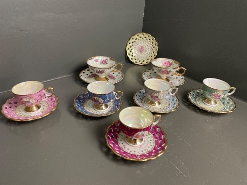 Delicate Fine China Tea Cups and Saucers Hand Painted Japan