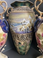 5 Victorian Transfer Print Urns - 4