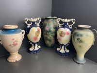 5 Victorian Transfer Print Urns - 7