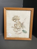 Small Framed Brownie Downing Print Circa 1950