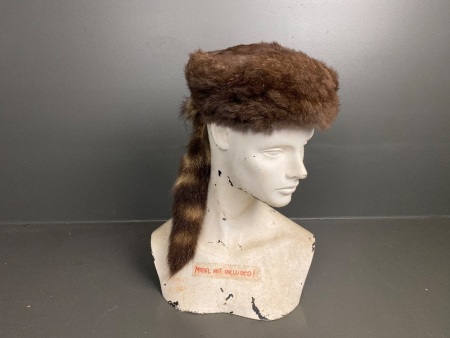 Davey Crocket Hat - Possibly Raccoon - Lined