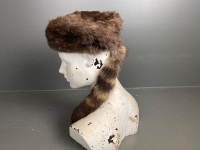 Davey Crocket Hat - Possibly Raccoon - Lined - 2