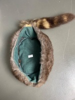 Davey Crocket Hat - Possibly Raccoon - Lined - 3