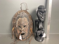 PNG Tribal Mask and Ancestral Figure