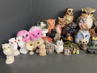 Large Lot of Owl Ornaments - 2