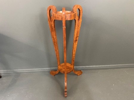 Art Deco Silky Oak Plant Stand