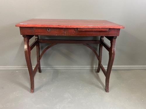 Antique Wooden Desk w. Pullout and Drawer