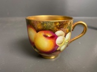 Royal Worcester Painted Fruit Pattern Cup and Saucer - Signed B. Cox (Saucer), unsure of signature on cup - 8