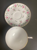 3 Bone China Cup/Saucer Sets inc. Rare Hand-painted and Gilded Royal Worcester Trailing Roses C1929, Hand Painted Floral and Gilded Tuscan C1947 and  Ainsley/Coalport Breakfast C1920-30 - 6