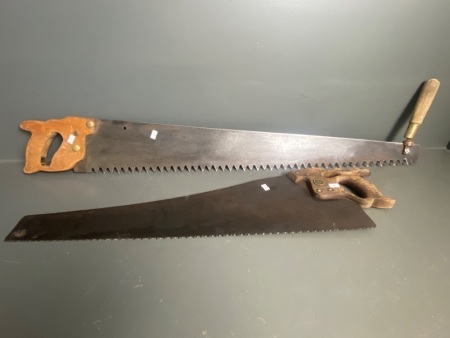 2 Vintage Handsaws  - 1 marked on blade