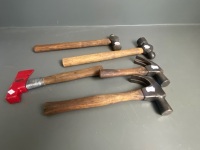 Lot of Hammers (2x Claw, 2x Ball Pein) + Hytest Hatchet