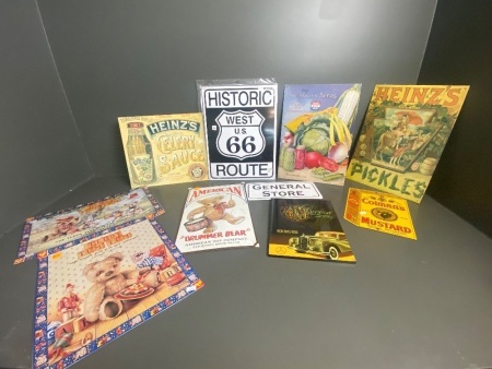 Assortment of Tin Signs