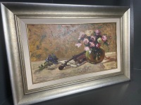 Wolfgang Lämmle signed oil on board “ Violin and Vase” - 3