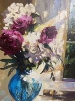 Lämille oil on canvas “ flowers vase & window” - 3