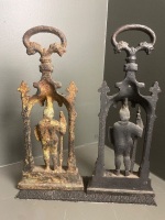 Pair Cast Iron Door Stops with Military Figure Incorporated - 2