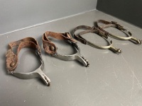 2 Pair of Spurs with Leather Straps