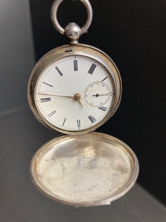 Antique Hallmarked Sterling Silver Pocket Watch (London) C1871 with Key - Stamped J.O