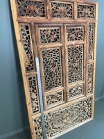 Hand carved Asian window panel large 1550mm tall - 4