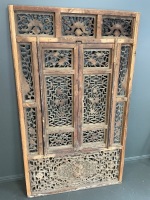 Hand carved Asian window panel large 1550mm tall - 5