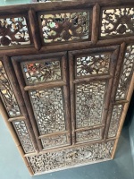 Hand carved Asian window panel large 1550mm tall - 6