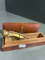 Boatwain's Call in wooden box with instructions - 2