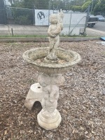 White Cupid Bird Bath / Fountain - 2