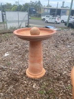 Terracotta Bird Bath with Ball