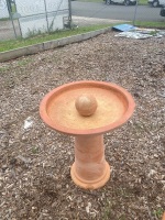 Terracotta Bird Bath with Ball - 2