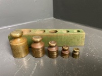 Brass weights set in holder - 2