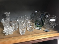 Asstd Lot of Crystal Jugs & Candlesticks