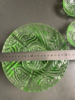 Qty green glassware  - 3