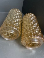 Pair of large retro light shades lustre glass finish - 3