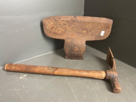 Plumb USA broad axe head and small adze