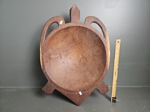 Large Wooden Turtle Display Bowl