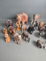 Large Lot of Wooden Elephants - 3